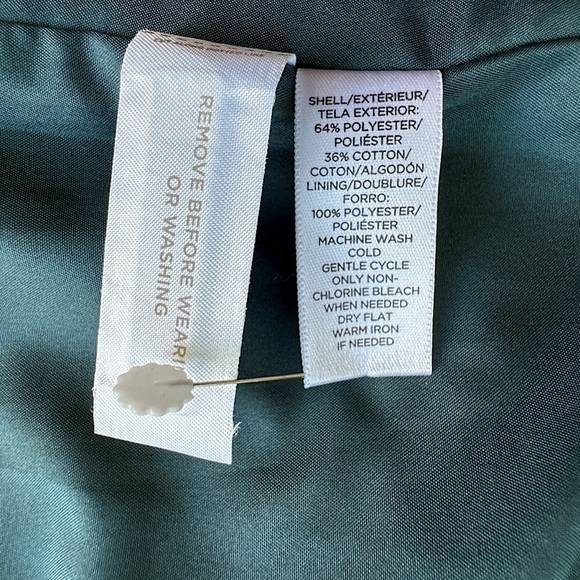 LOFT | NWOT BLUE TWEED FRINGE HEM MINI SKIRT EXPOSED ZIPPER POCKETS | SIZE 0 - Picture 9 of 10